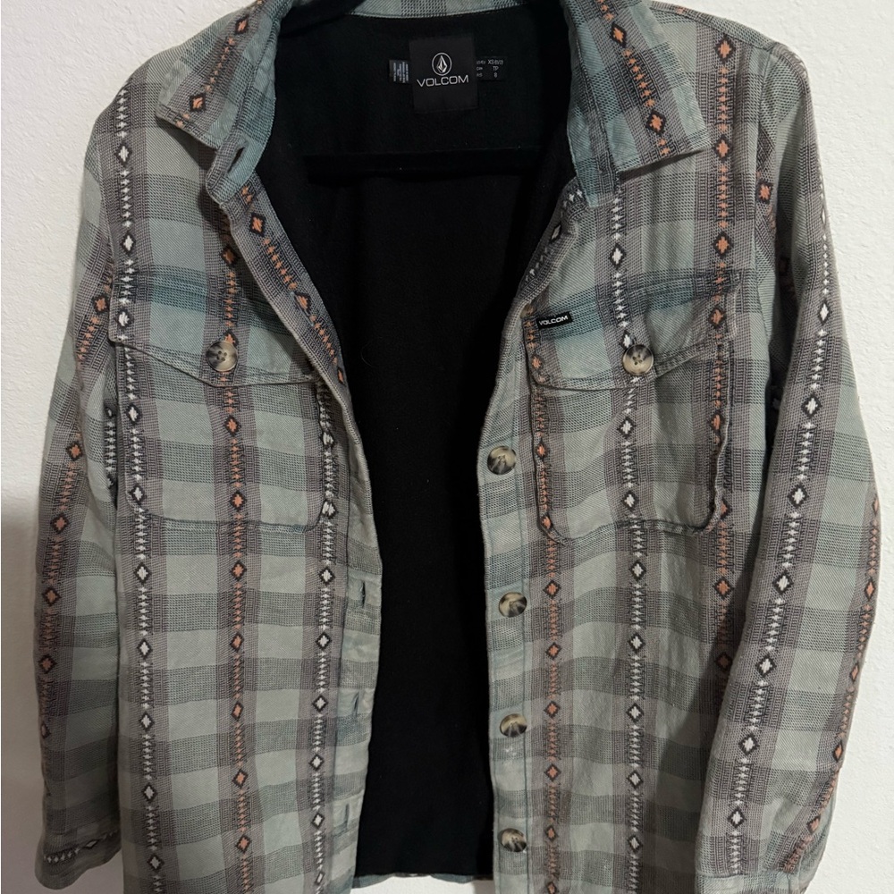 Volcom Black and Gray Checkered Shirt